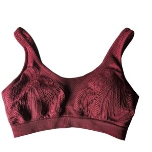 Athleta Red Knit Pullover Sports Bra